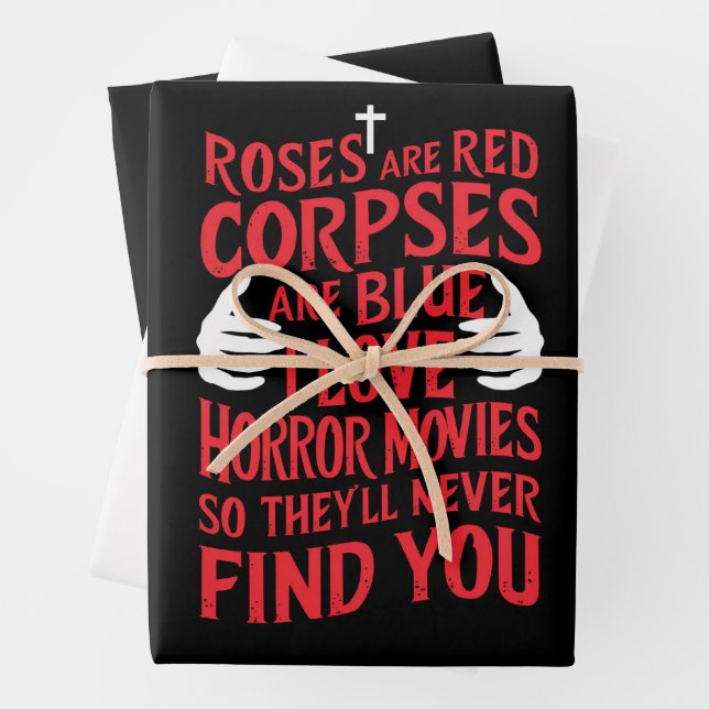 Horror Movies Lovers Halloween Beängstigender Film Geschenkpapier Set (Beispiel)