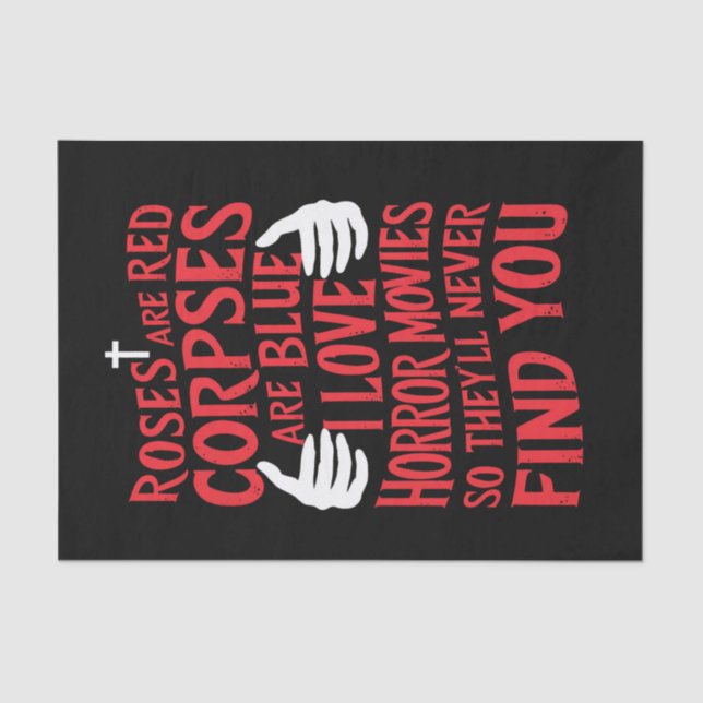 Horror Movies Lovers Halloween Beängstigender Film Seidenpapier (Vorderseite)