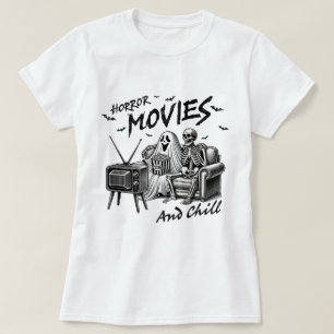 Horror Movies und Chill Halloween T - Shirt Design
