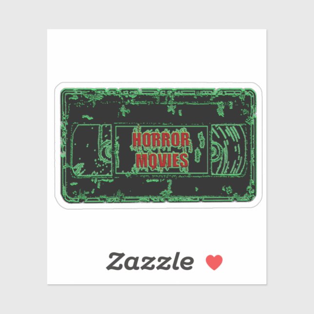 Horror Movies VHS Black Green Aufkleber (Blatt)