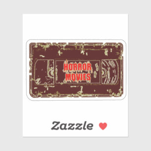 Horror Movies VHS Black Yellow Aufkleber