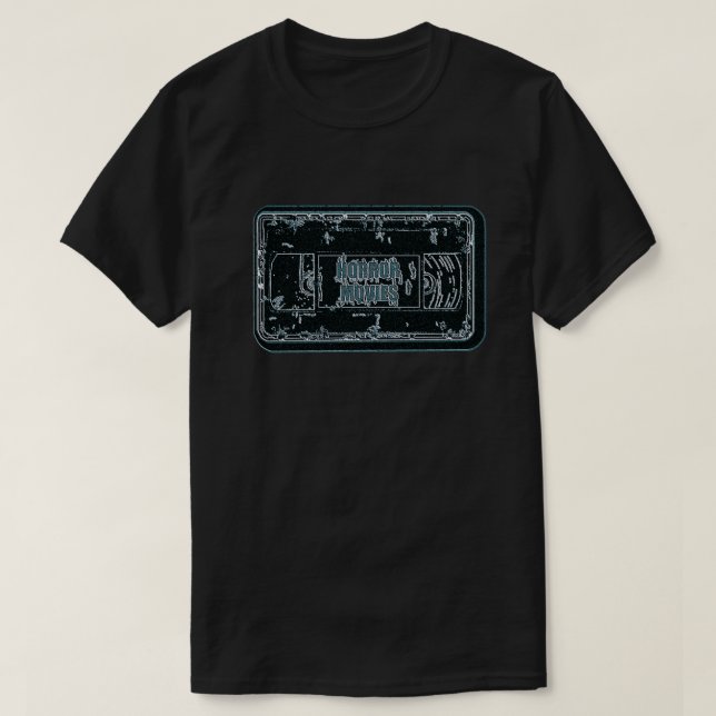 Horror Movies - Video Cassette Blue Gray T-Shirt (Design vorne)