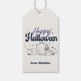 Horror nachts Einladungen zum niedlichen Halloween Geschenkanhänger