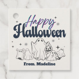 Horror nachts Einladungen zum niedlichen Halloween Geschenkanhänger