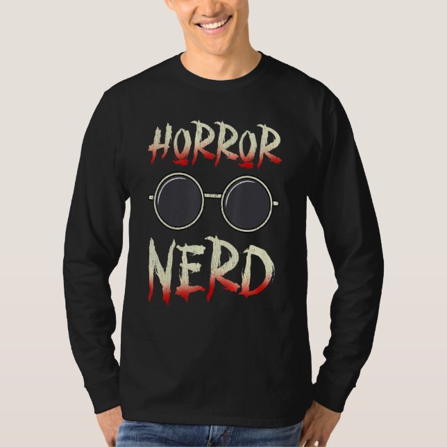 Horror Nerd Halloween Kostüm T-Shirt (Vorderseite)