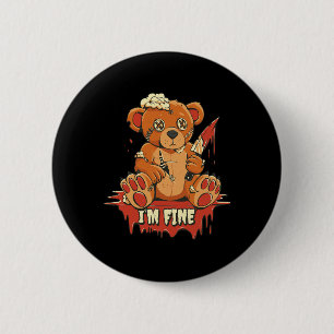 Horror Niedlich Vampire I'm Fine Bar Halloween Cam Button