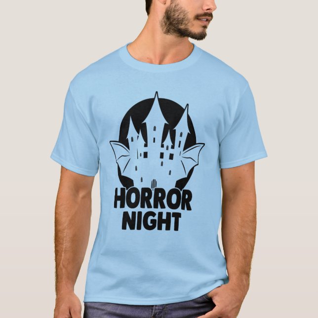 Horror Night Beängstigend House Halloween T-Shirt (Vorderseite)
