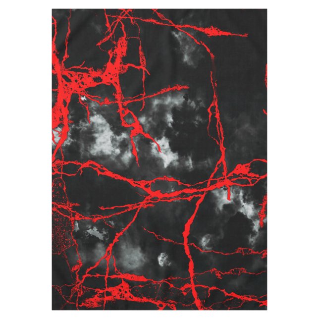 Horror Night Goth - Schwarz und Weiß, Rot Tischdecke (Vorderseite)