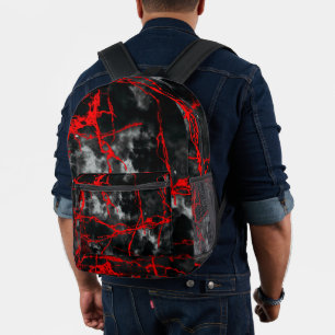 Horror Night Goth - Schwarzweiß, Rot Bedruckter Rucksack