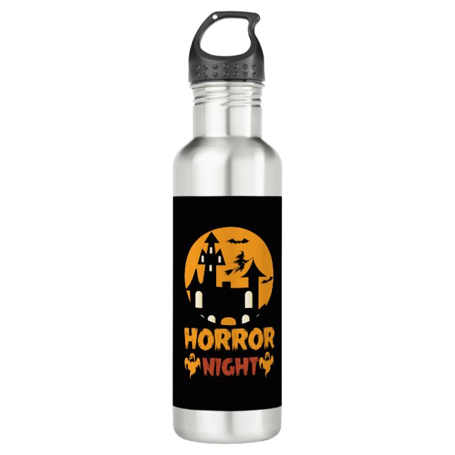 Horror Night Halloween Edelstahlflasche (Vorderseite)