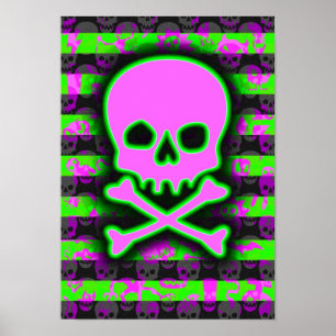 Horror Punk Skull Poster
