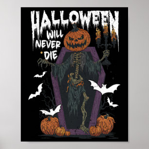 Horror Retro Spooky Halloween wird nie lustig Die Poster