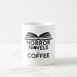 Horror-Romane und Kaffee Kaffeetasse