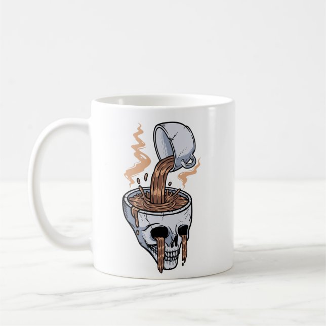 Horror-Sketelettkaffee Kaffeetasse (Links)