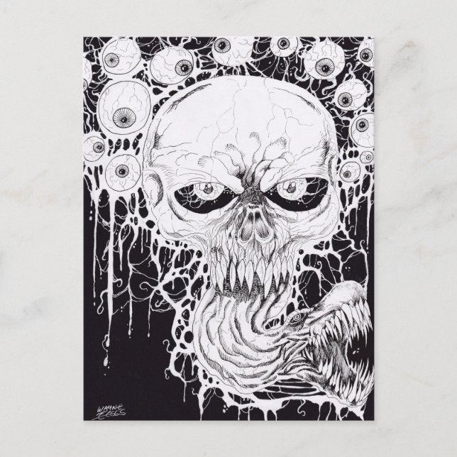 Horror Skull Art Postkarte (Vorderseite)