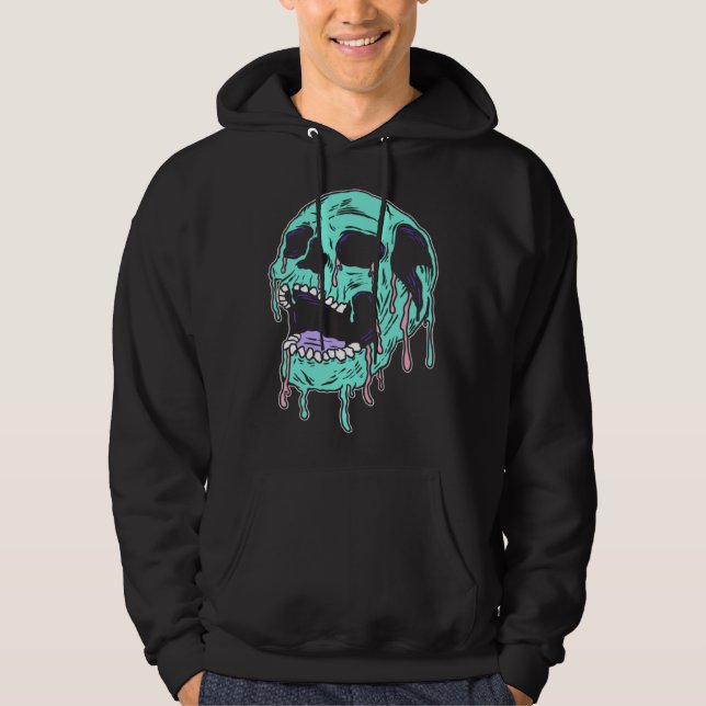 Horror Skull Pastel Goth Aesthetic Gothic Emo Hoodie (Vorderseite)