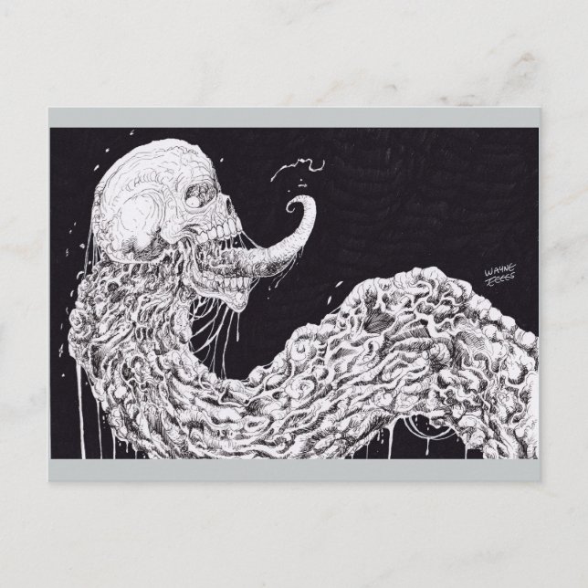 Horror Skull Serpent Fantasy Art Postkarte (Vorderseite)