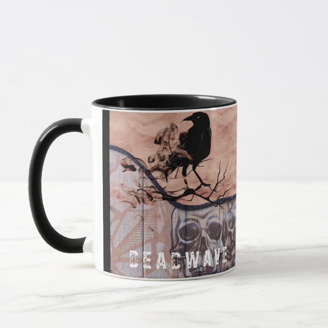 Horror Skull und Crow Personalisiert Tasse (Links)