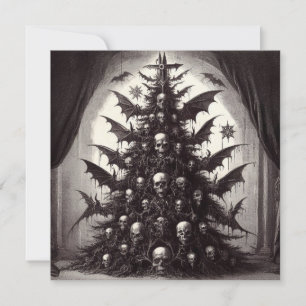 Horror Skulls Weihnachtsbaum Goth Xmas Feiertagskarte