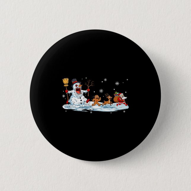 Horror Snowman Christmas Reindeer Gingerbread Sant Button (Vorderseite)