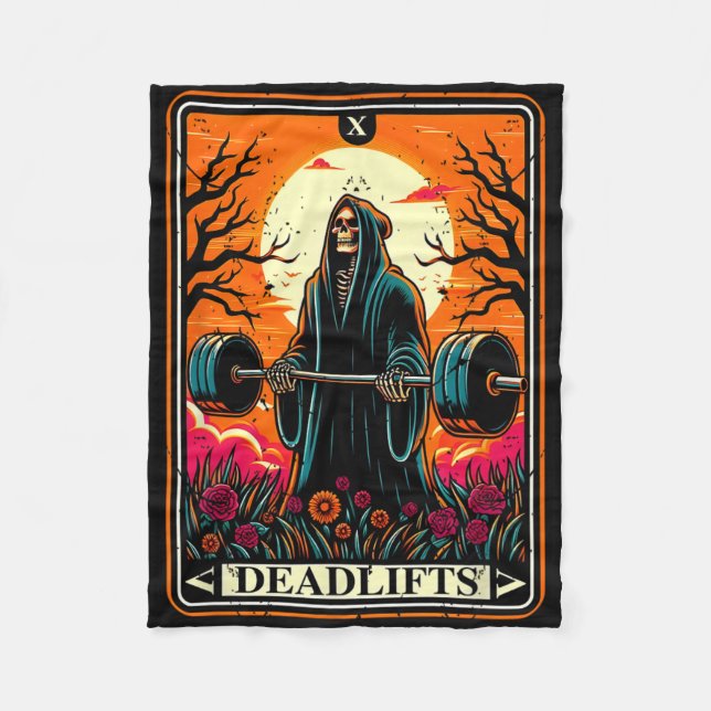 Horror Tarot Card Deadlisiert das Death Gym Workou Fleecedecke (Vorderseite)