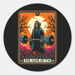 Horror Tarot Karte Deadlifts Der Tod Gym Workout Runder Aufkleber