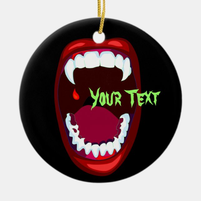 Horror Teeth Vampire Fangs Spooky Ornament (Vorne)