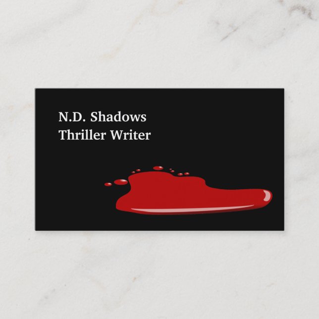 Horror Thriller Author Writer Business Cards Blood Visitenkarte (Vorderseite)
