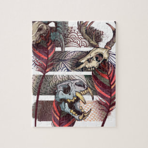 Horror-Tierfluch-Skelett-Schädel Puzzle