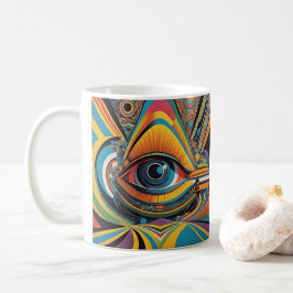 Horror Vacui Psychedelic Artwork aus den 1960er Ja Kaffeetasse