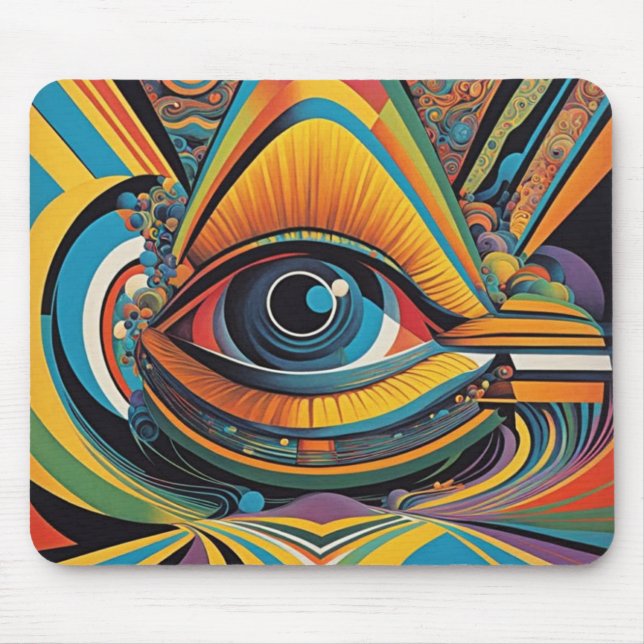 Horror Vacui Psychedelic Artwork aus den 1960er Ja Mousepad (Vorne)