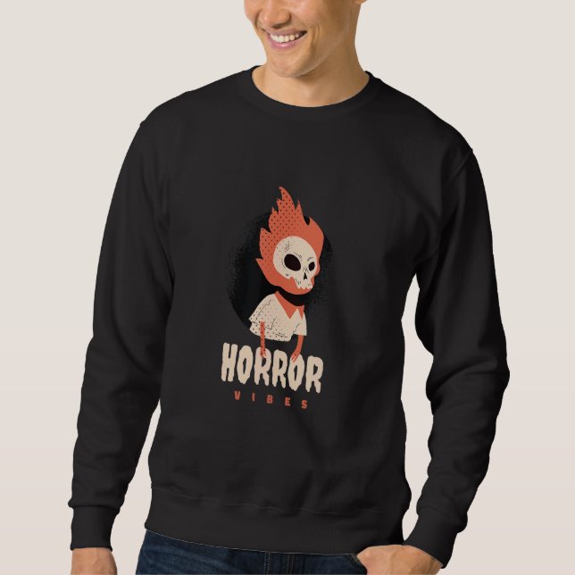 Horror Vibes Flaming Skull Sweatshirt (Vorderseite)