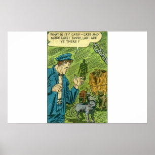 Horror Vintage Comicen   Beängstigendes Buch für a Poster