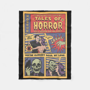 Horror Vintages Comic Buch Retro Halloween Spooky  Fleecedecke