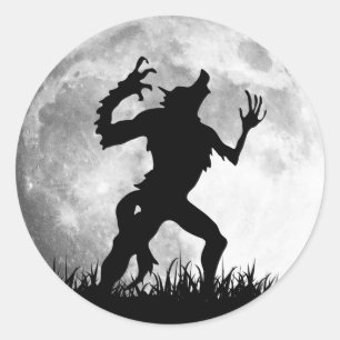 Horror Werewolf Vollmondverwandlung - Cool Runder Aufkleber