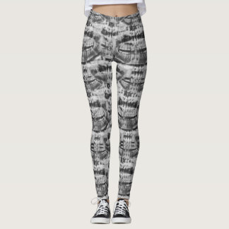 Horror-Zähne Schwarzweißmuster Leggings