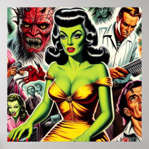 Horror Zombie Button-up Poster