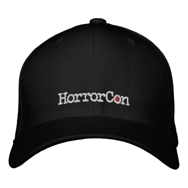 HorrorCon-Logo bestickte Flechtmaus-Hülle Baseballkappe (Vorderseite)