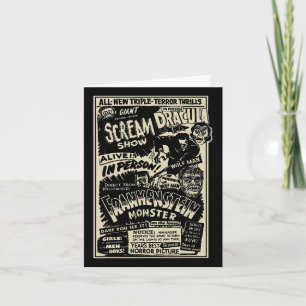 Horrorfilm-Monster Mumie Dracula Werwolf Frankenst Karte