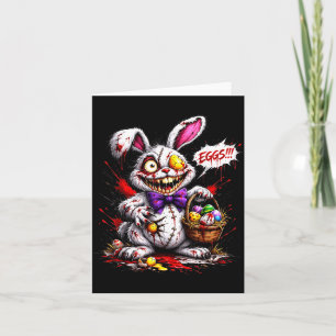 Horrorkaninchen mit Eiern Gruseliges Osterdesign Karte