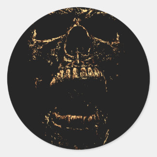 Horrorstuff Golden Skull Runder Aufkleber