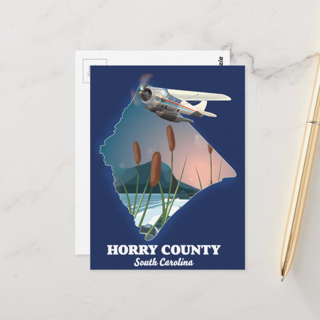 Horry Landkreis South Carolina Postkarte (Vorderseite/Rückseite Beispiel)