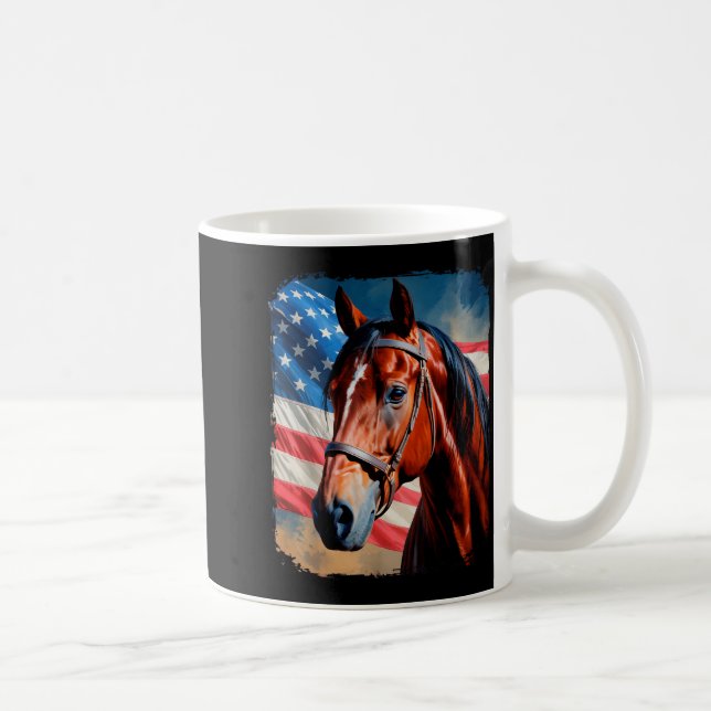 Horse 4th Of July Patriotic Horse American Flag  Kaffeetasse (Rechts)