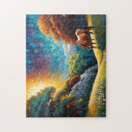 Horse and Flowers in a colorful meadow Puzzle