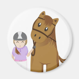 Horse and girl - Mädchen und Pferd Magnet