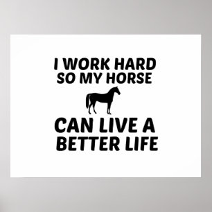 HORSE ARBEIT BESSERES LEBEN POSTER