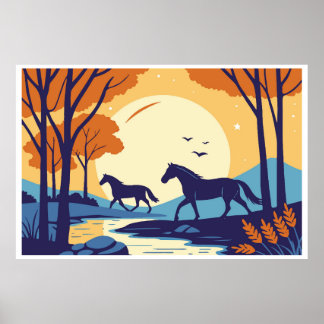 HORSE ART POSTER