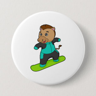 Horse as Snowboarder with Snowboard Button