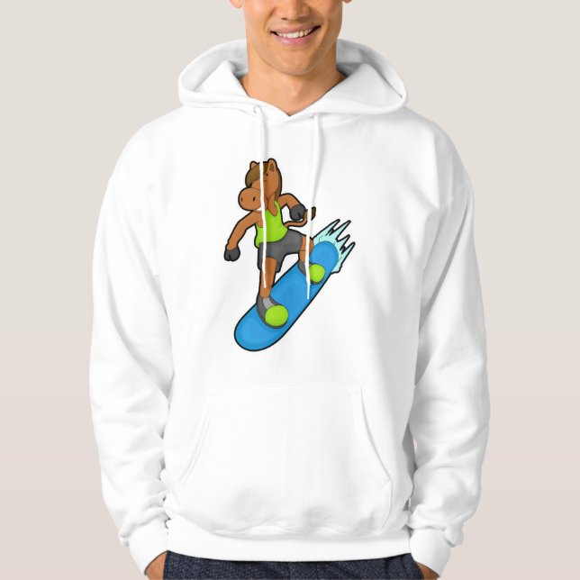 Horse as Snowboarder with Snowboard Hoodie (Vorderseite)