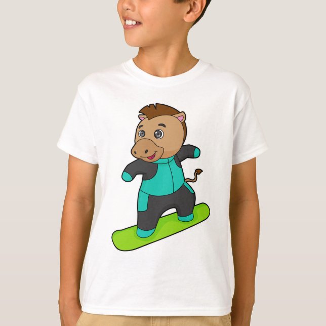 Horse as Snowboarder with Snowboard T-Shirt (Vorderseite)